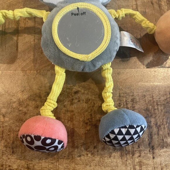 Spark Create Imagine Raccoon 10" Plush Gray Baby Rattle Mirror Sensory Walmart - Picture 3 of 6